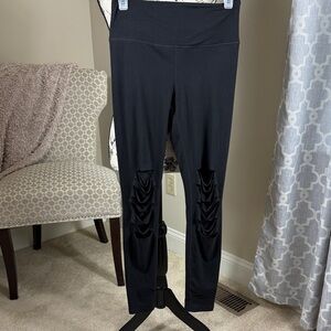 Black Leggings with Cutout Details